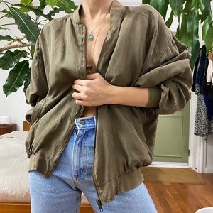 vintage 100% silk windbreaker jacket